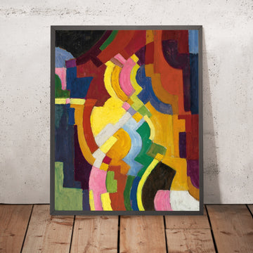 A framed image of Coloured Forms III by August Macke, 1913