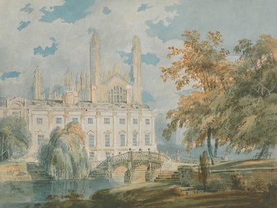 Clare Hall und die King's College Chapel, Cambridge, von den Ufern des Flusses Cam von Turner, 1793 