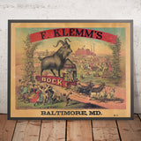 F. Klemm’s Vintage Bock Beer Poster, 1880