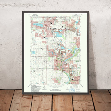 Map of Crystal Lake, Illinois by USGS, 1992 – Lake in the Hills, Cary & Algonquin
