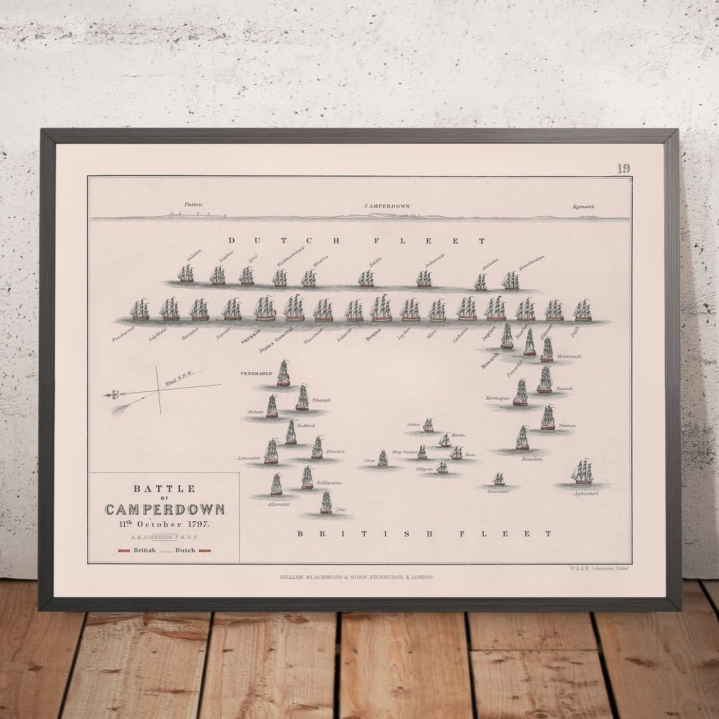 Bataille de Camperdown par AK Johnston, 1797