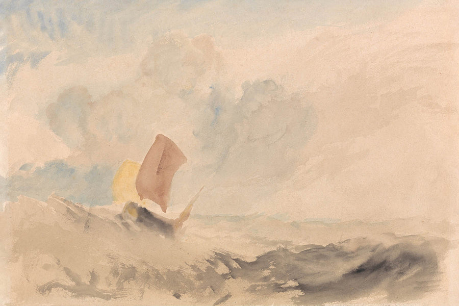 Eine raue See mit einem Fischerboot von Turner, 1820 