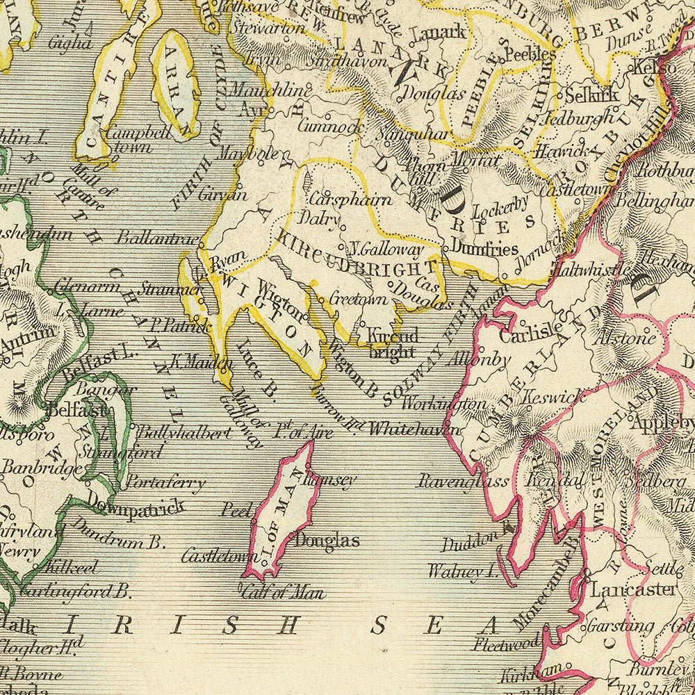 Old Map of the British Isles by Tallis, 1851: The Last Great Decorative Map