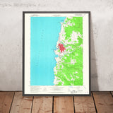 Old Map of Fort Bragg, California by USGS, 1960 – MacKerricher State Park & Noyo River