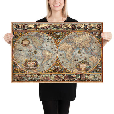 Orbis Terrarum Modern Ancient World Atlas by Ray&Co, 2025: Hemispherical Map, Roman Gods, Ancient Wonders