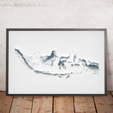 Topografische 3D-Reliefkarte von Indonesien 