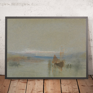 Un’immagine incorniciata di Fishing Boats Becalmed off le Havre di Turner, 1800