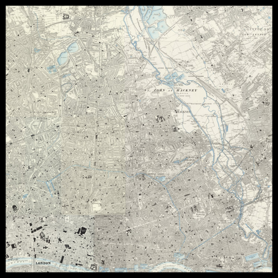 An old Ordnance Survey map of Borough of Hackney