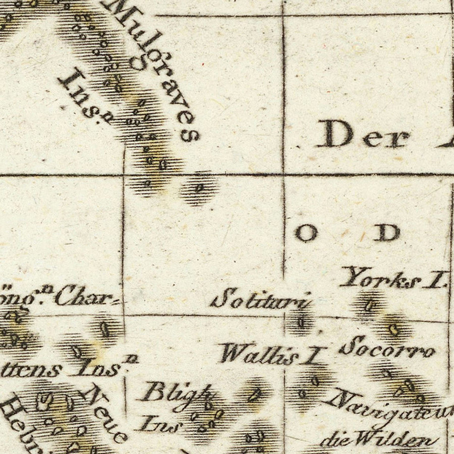 Mappa antica del Pacifico di Walch, 1817: Australia, prime coste, esplorazione europea 