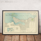 Mapa antiguo de la ciudad de Vancouver por Cram, 1895: Parque Stanley, Parque Hastings, False Creek, Entrada Burrard, Bahía Inglesa 