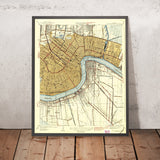 Old Map of French Quarter, Louisiana by USGS, 1939 – New Orleans, Garden District & Mississippi River