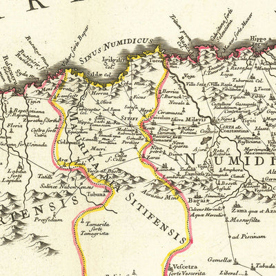 Old Map of Ancient North Africa & Europe by Buache, 1745: Trade Routes, Mediterranean, Balearics