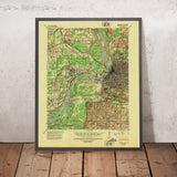 Old Map of Memphis, Tennessee, 1939 by USGS – Mississippi River, Wolf River & Millington