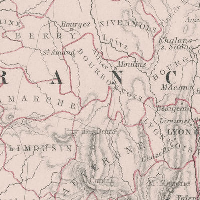 Ancienne carte militaire des campagnes de la Révolution française par Johnston, 1793 : Paris, Lyon, Marseille, batailles, itinéraires