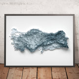 Mapa topográfico en relieve 3D de Turquía 