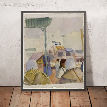 A framed image of Market in Tunis II by August Macke, 1914