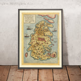 Antica mappa di Malta di Camocio, 1565: Mdina, Birgu, Senglea, Forte Sant’Angelo, Gozo 