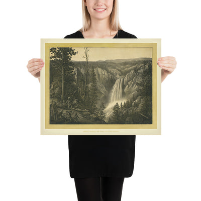 Great Falls of the Yellowstone by Kurz & Allison, 1885