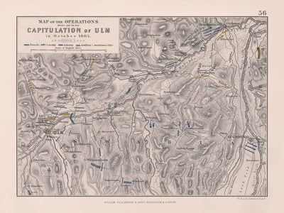 Battle Map of the Capitulation of Ulm in October 1805: Napoleonic Wars