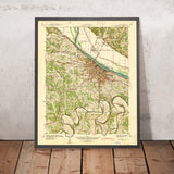 Old Map of Jefferson City, Missouri by USGS, 1939 – Missouri River, Cedar City & State Capitol