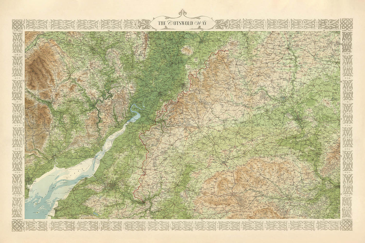 Old Map of The Cotswold Way by Bartholomew and The Unique Maps Co.