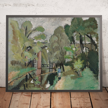 Una imagen enmarcada de Le Petit pêcheur, Maintenon (El pequeño pescador, Maintenon) de Henri Matisse, 1918