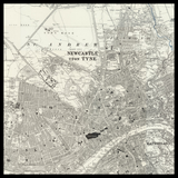 Personalisierte alte Karte von Newcastle upon Tyne 