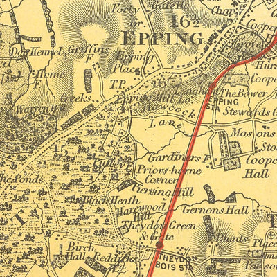 Old Victorian Map of London, 1890: Highly Detailed, County Borders, Reduced From Ordnance Survey