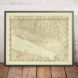 Rare Renaissance Map of Croatia & Adriatic by Gastaldi, 1548: Split, Dubrovnik, Zadar, Kotor, Dalmatian Islands