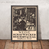 Schauwecker Reichart & Cie. Vintage Wine Poster by Henry Bischoff, 1919