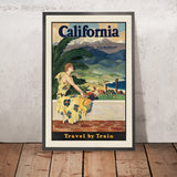 Poster di viaggio della California: quest’estate – viaggia in treno 
