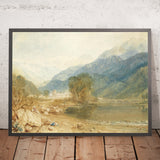 Ein Blick von der Burg St. Michael, Bonneville, Savoyen, von den Ufern des Arve-Flusses von Turner, 1800 