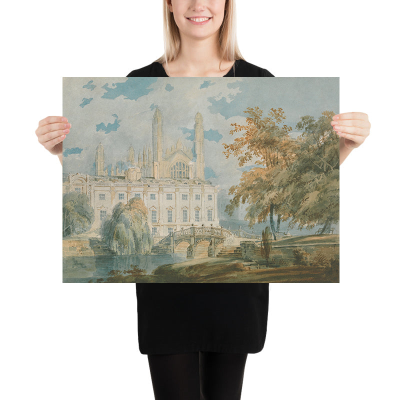 Clare Hall und die King's College Chapel, Cambridge, von den Ufern des Flusses Cam von Turner, 1793 