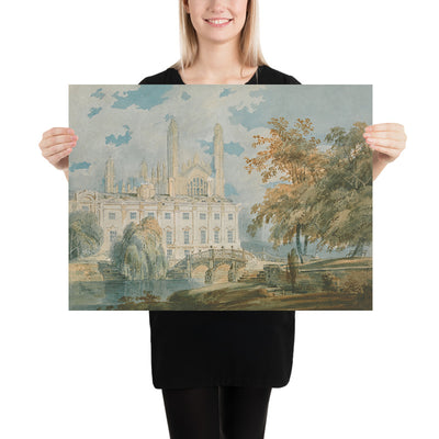 Clare Hall und die King's College Chapel, Cambridge, von den Ufern des Flusses Cam von Turner, 1793 