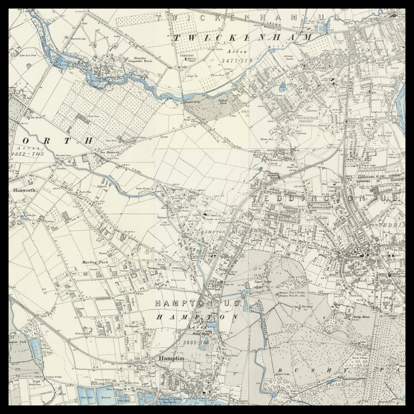 An old Ordnance Survey map of West Molesey