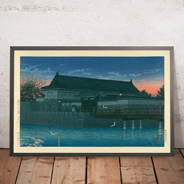 Ein gerahmtes Bild des Hirakawa Gateway von Hasui Kawase, 1935