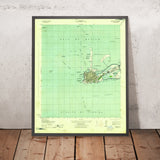 Old Map of Key West, Florida by USGS, 1943 – Fort Taylor, Fleming Key & Hawk Channel