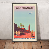 Póster de viaje del Norte de África: Air France – Norte de África en avión, de Maurice Guiraud-Rivière, 1935 