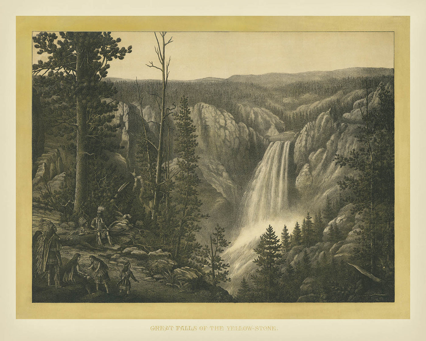 Great Falls of the Yellowstone by Kurz & Allison, 1885