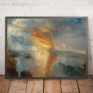 Gerahmtes Bild von The Burning of the Houses of Lords and Commons, 16. Oktober 1834, von Turner, 1835