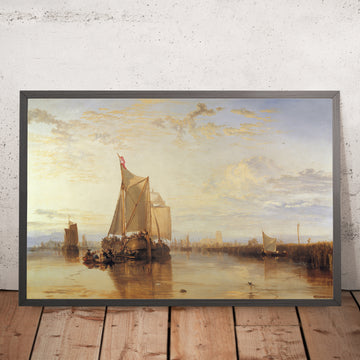 A framed image of Dort or Dordrecht - The Dort Packet-Boat from Rotterdam Becalmed by Turner, 1818