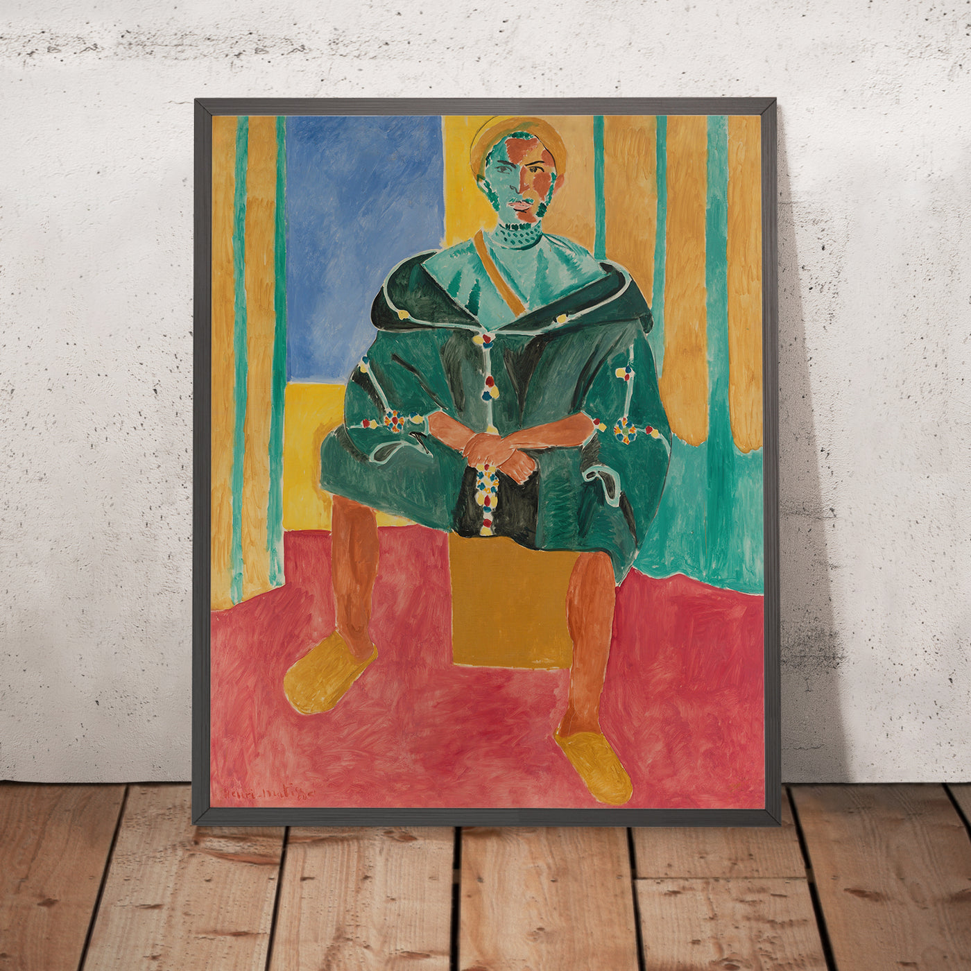 A framed image of Le Rifain assis (The Seated Rifain) by Henri Matisse, 1912