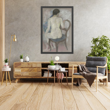 A framed image of Nude on Chair by August Macke, 1909
