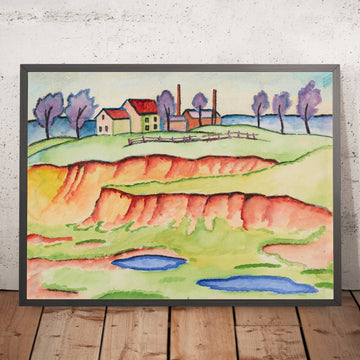A framed image of Sand Pit by August Macke, 1911
