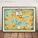 Altes Römisches Reich "Klassische Welt" Karte von Longyear, 1930: Rom, Karthago, Athen, Alexandria, Troja 