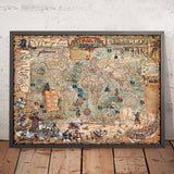 Mappa del Mondo dei Pirati Antichi di Ray&Co, 2025: Navi Pirata, Armi, Storia 