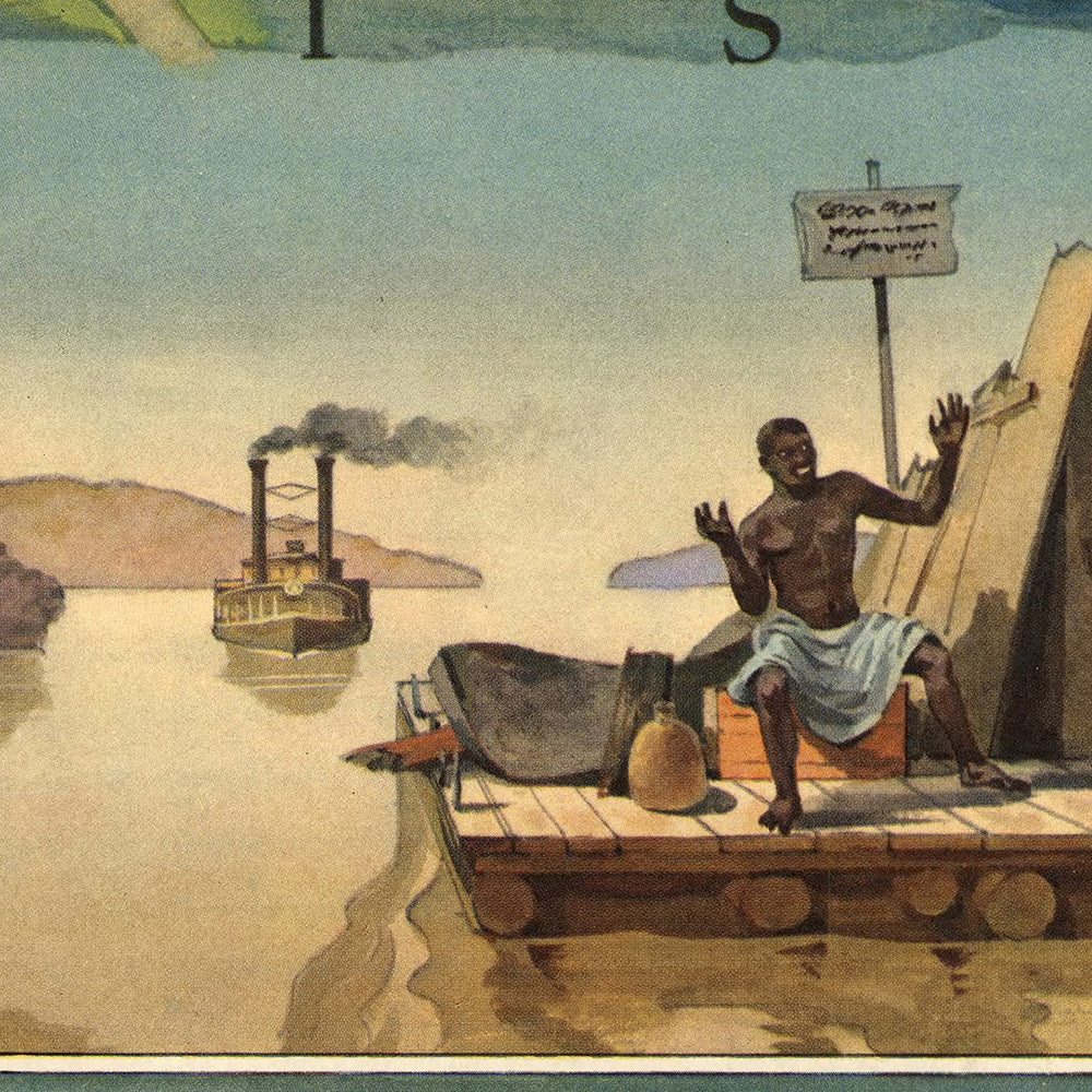 The Adventures of Huckleberry Finn by Henry, 1959: Mississippi River, St. Petersburg, Cairo, Wilks House, Grangerfords