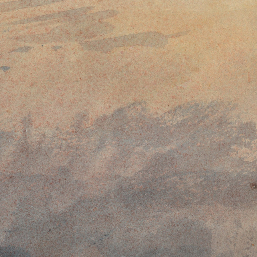 Abendlandschaft mit Schloss und Brücke in Yorkshire von Turner, 1798 