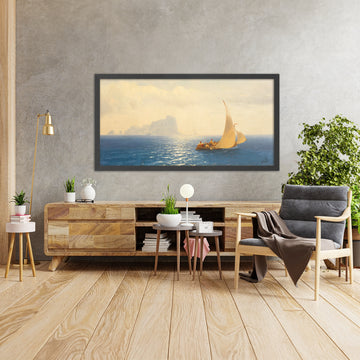 A framed image of Sailing Boat off the Coast of Capri by Ivan Konstantinovich Aivazovsky, 1855