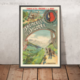 Manifesto di viaggio di Bagnères-de-Bigorre: Les chemins de fer d’Orléans et du Midi di Paul Dupont, 1902 